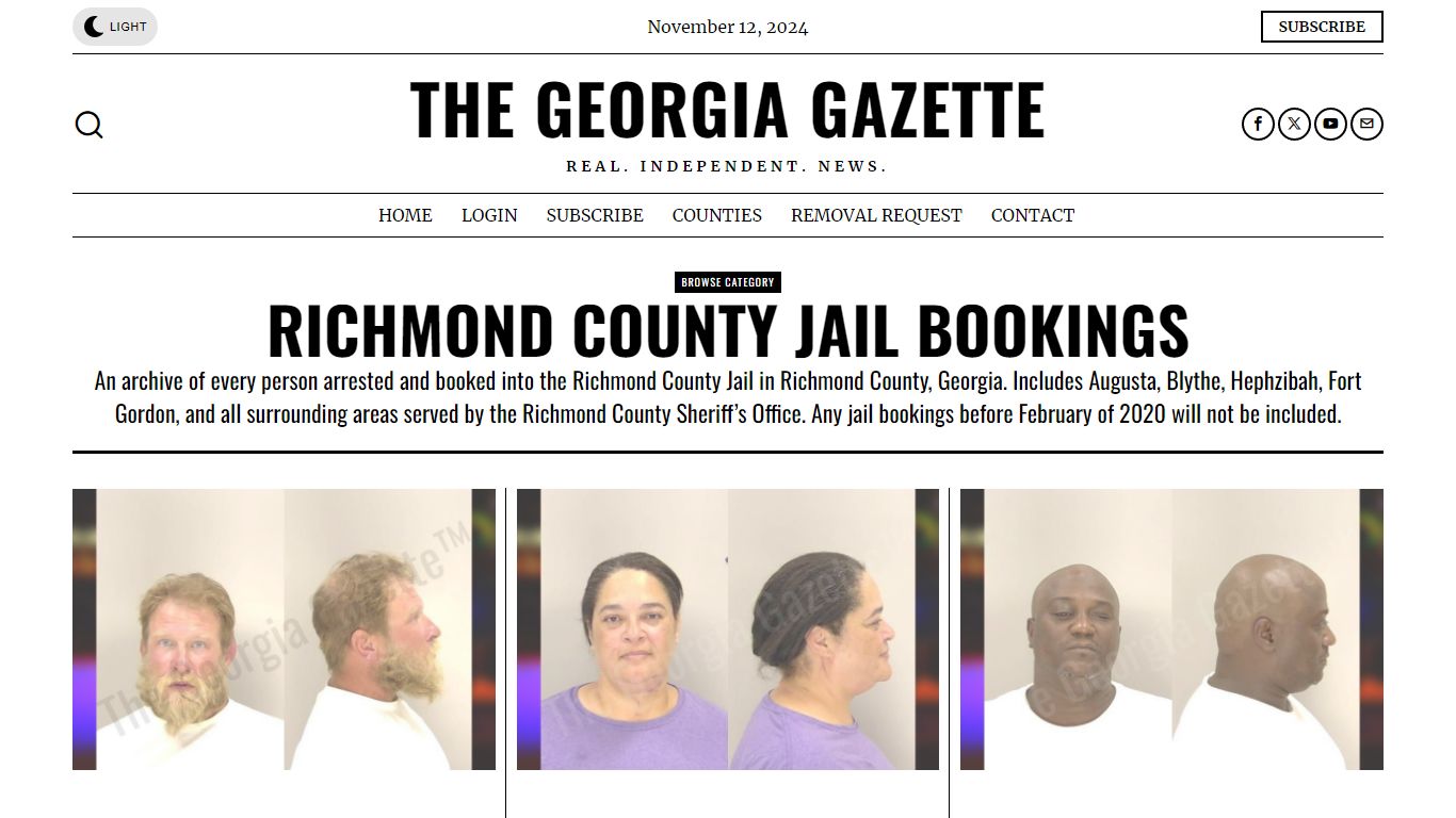 Richmond County Jail Bookings – The Georgia Gazette