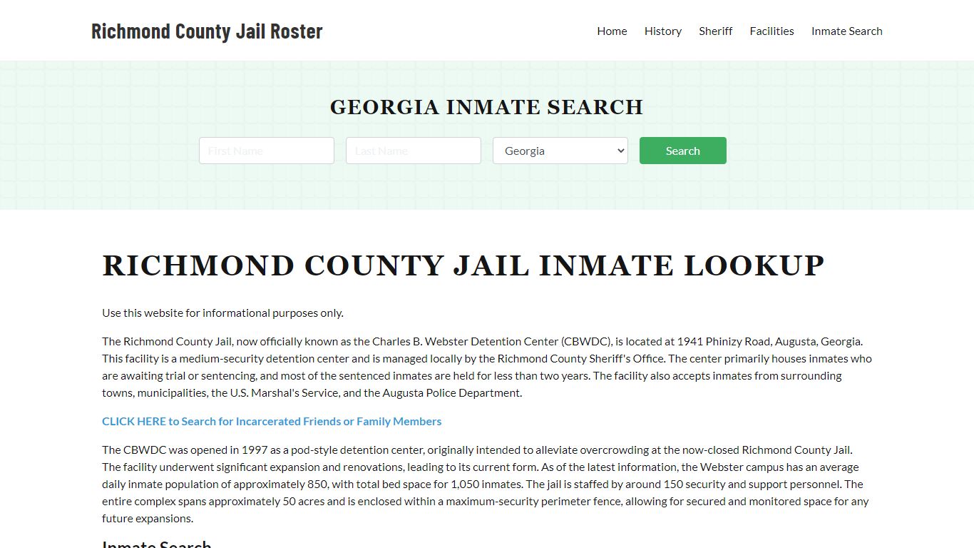 Richmond County Jail Roster Lookup, GA, Inmate Search